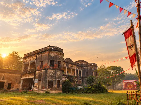 Heritage building at sunset
