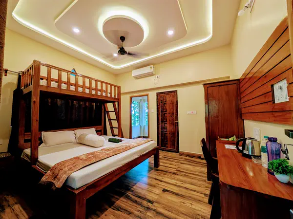 Super deluxe room interior with study desk