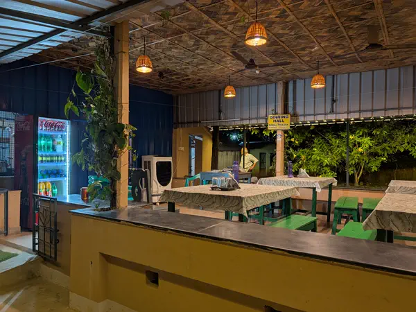 Dining and cafe area at the jungle camp